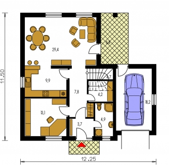 Plano de planta de la planta baja - PREMIER 65